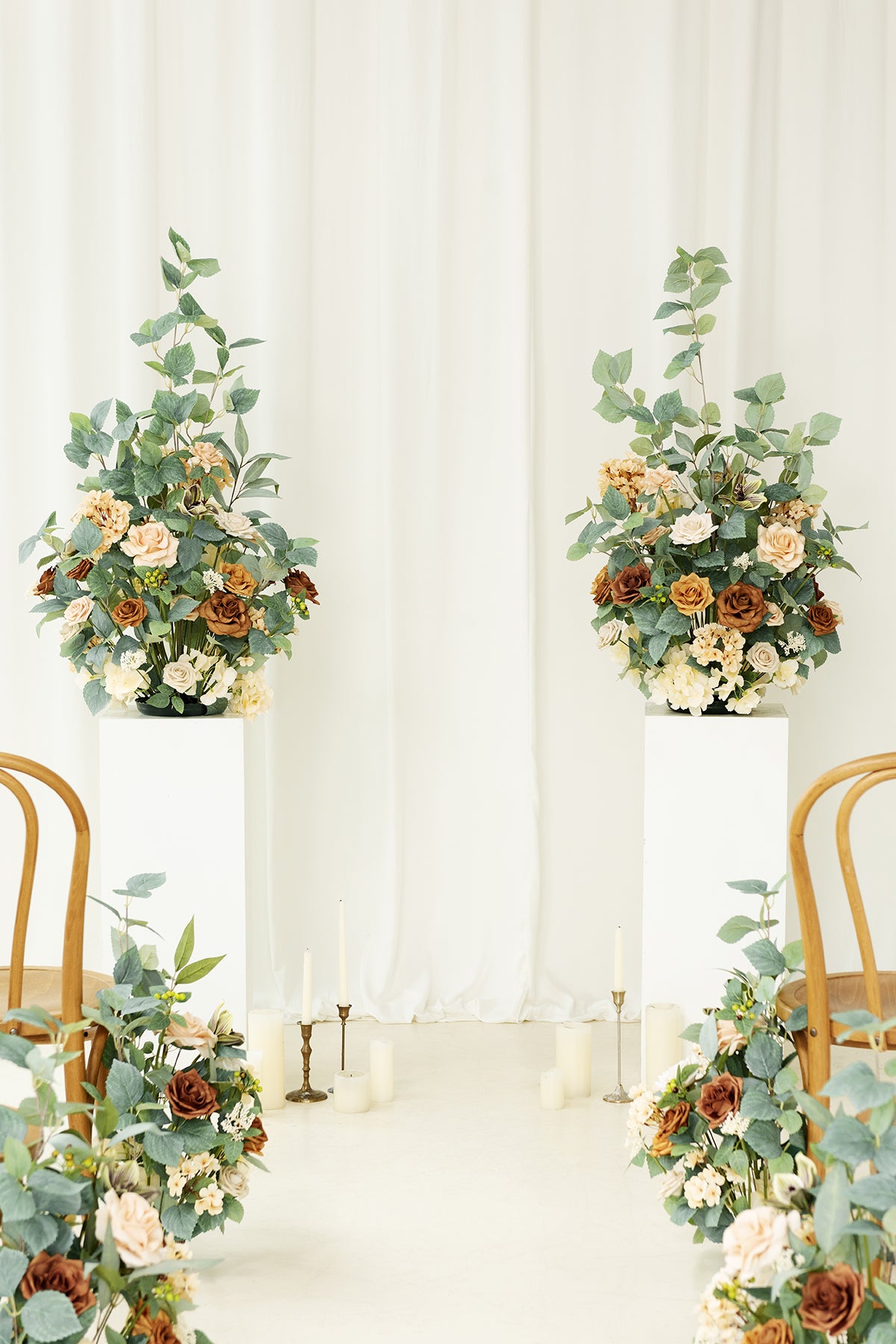 Altar Decor Free-Standing Flowers in Sunny Peach & Apricot