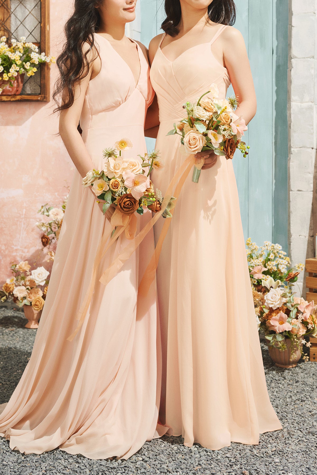 Pre-Arranged Wedding Flower Packages in Sunny Peach & Apricot