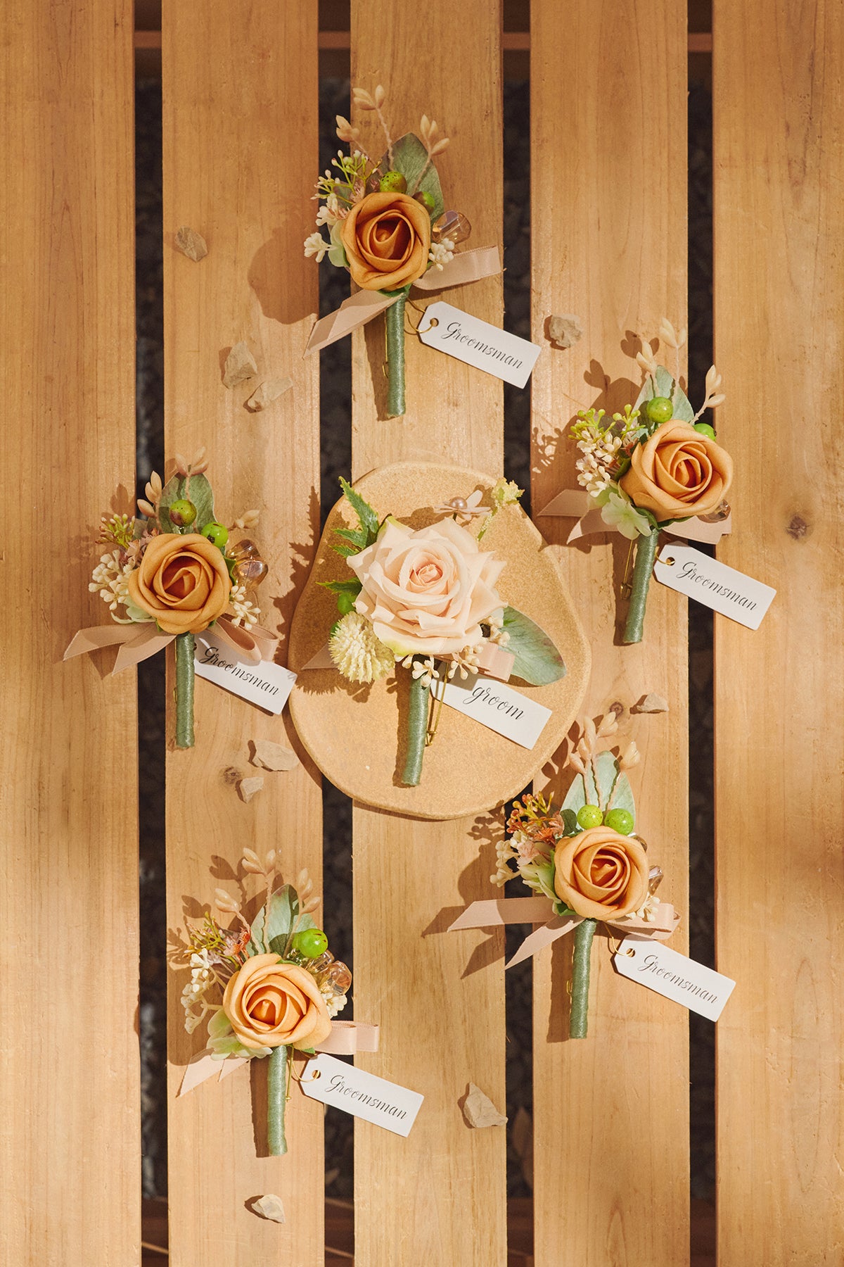 Pre-Arranged Wedding Flower Packages in Sunny Peach & Apricot