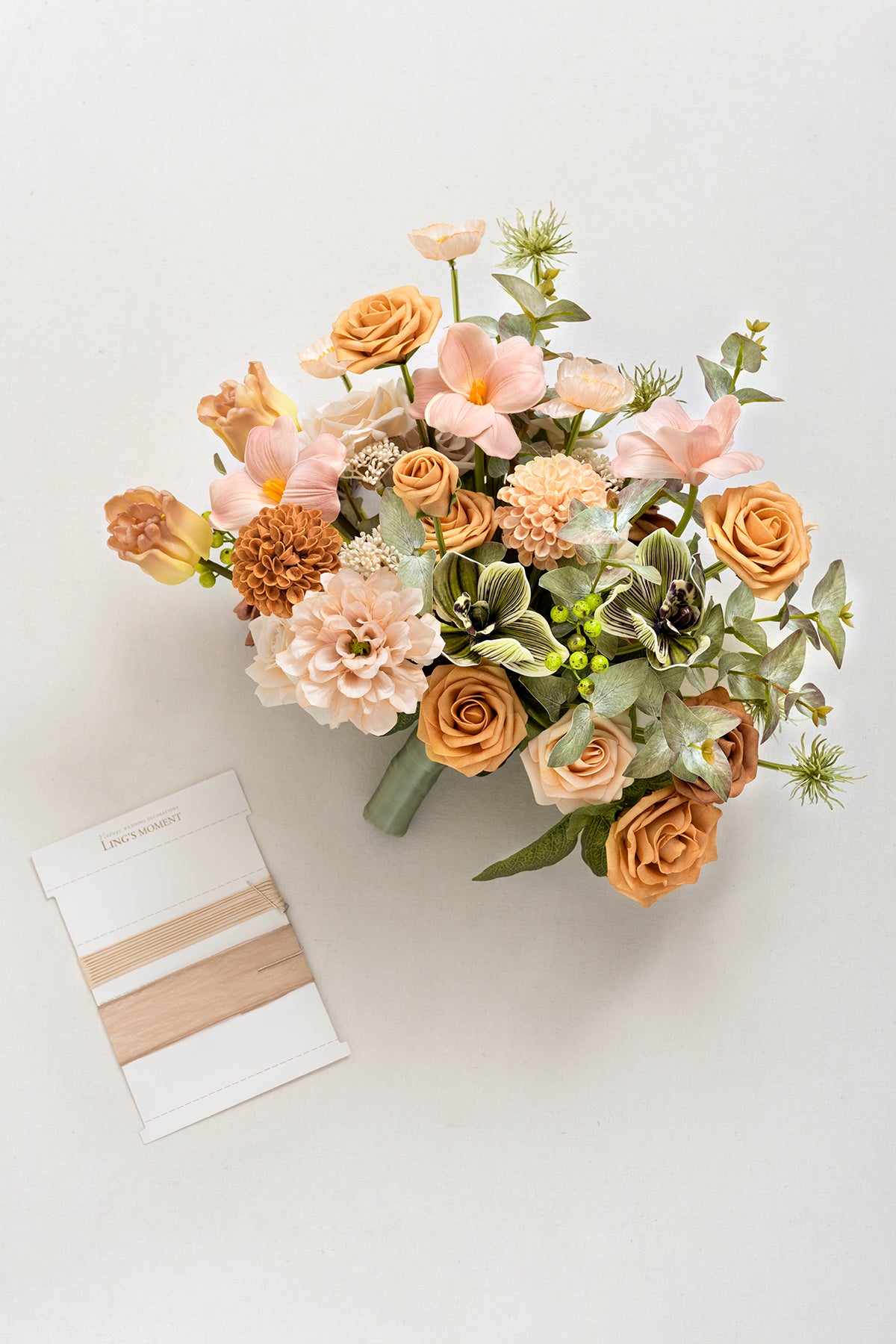 Medium Free-Form Bridal Bouquet in Sunny Peach & Apricot