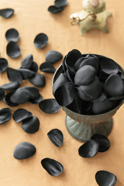 Silk Rose Petals in Black