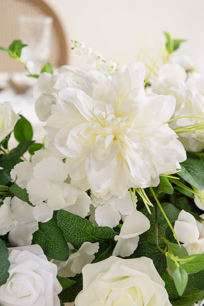 9ft Flower Garland in White & Sage