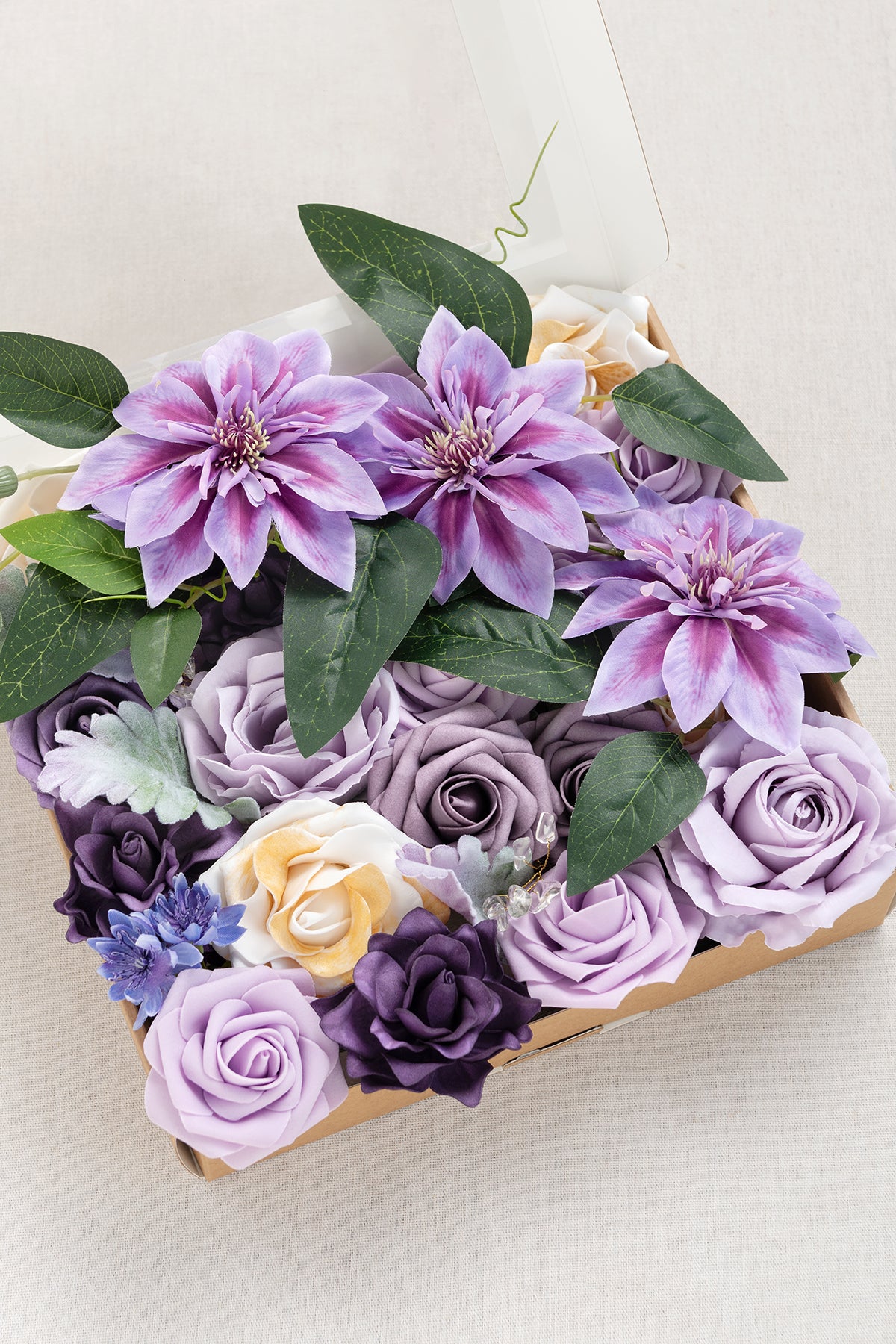 DIY Designer Flower Boxes in Lilac & Gold