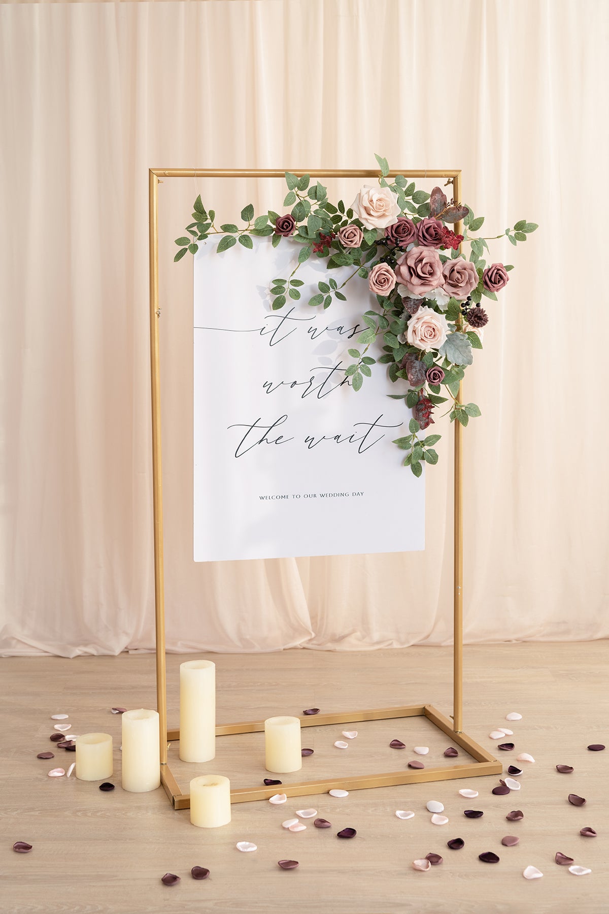 Flower Sign Decor in Dusty Rose & Mauve