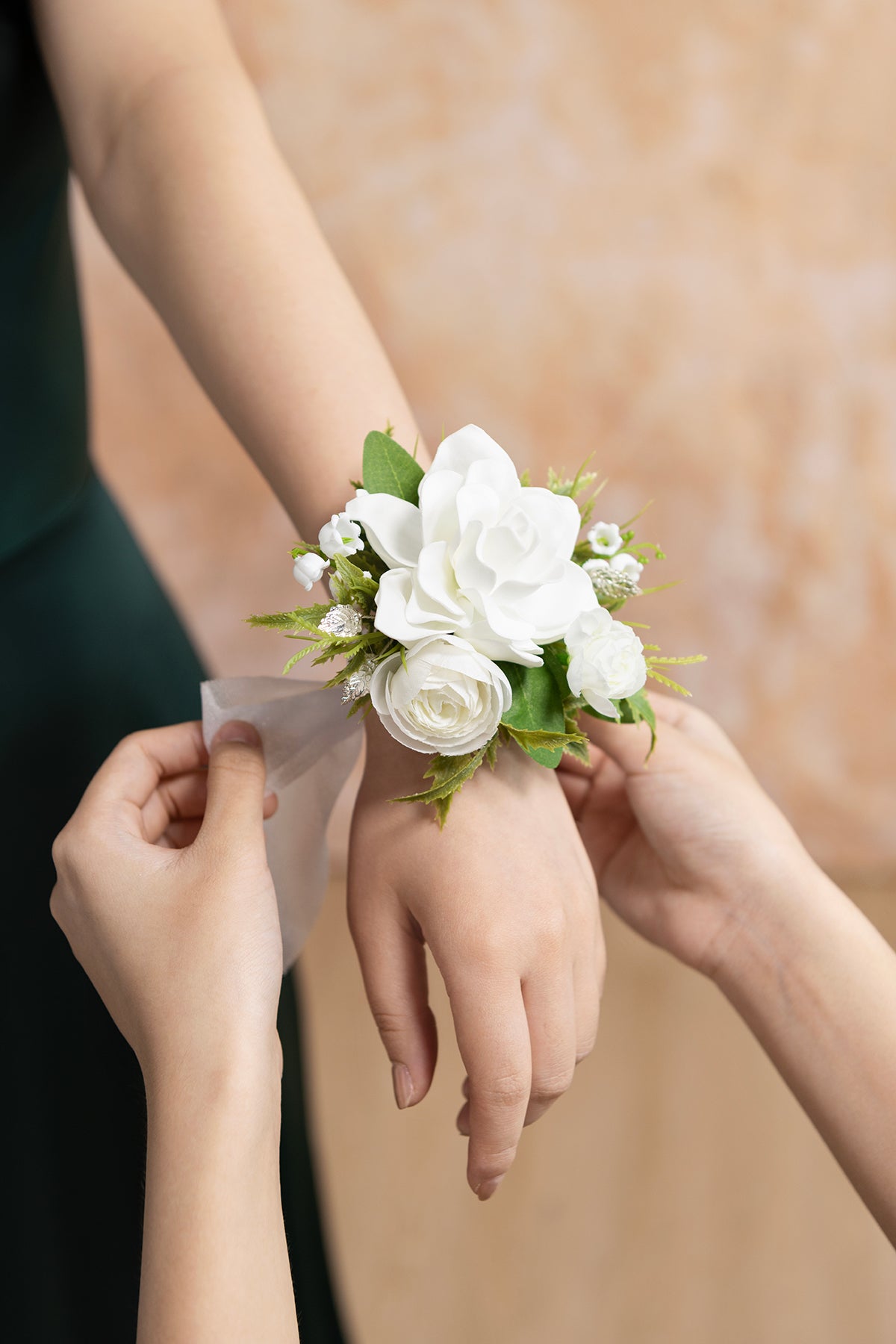 Wrist Corsages in May Lily & Olive