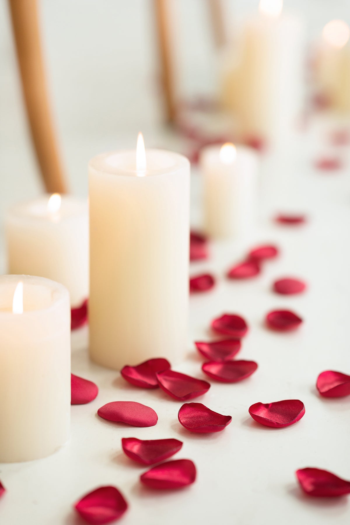 Silk Rose Petals in Red