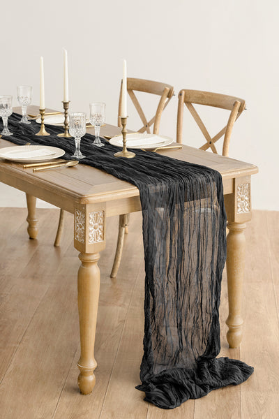 Tablecloth & Table Runner in Moody Burgundy & Black