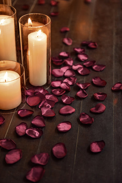 Silk Rose Petals in Burgundy & Blush