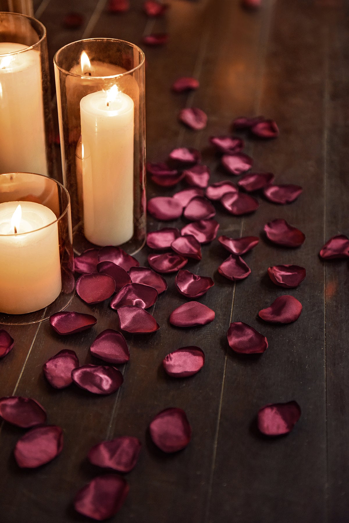 Silk Rose Petals in Romantic Marsala