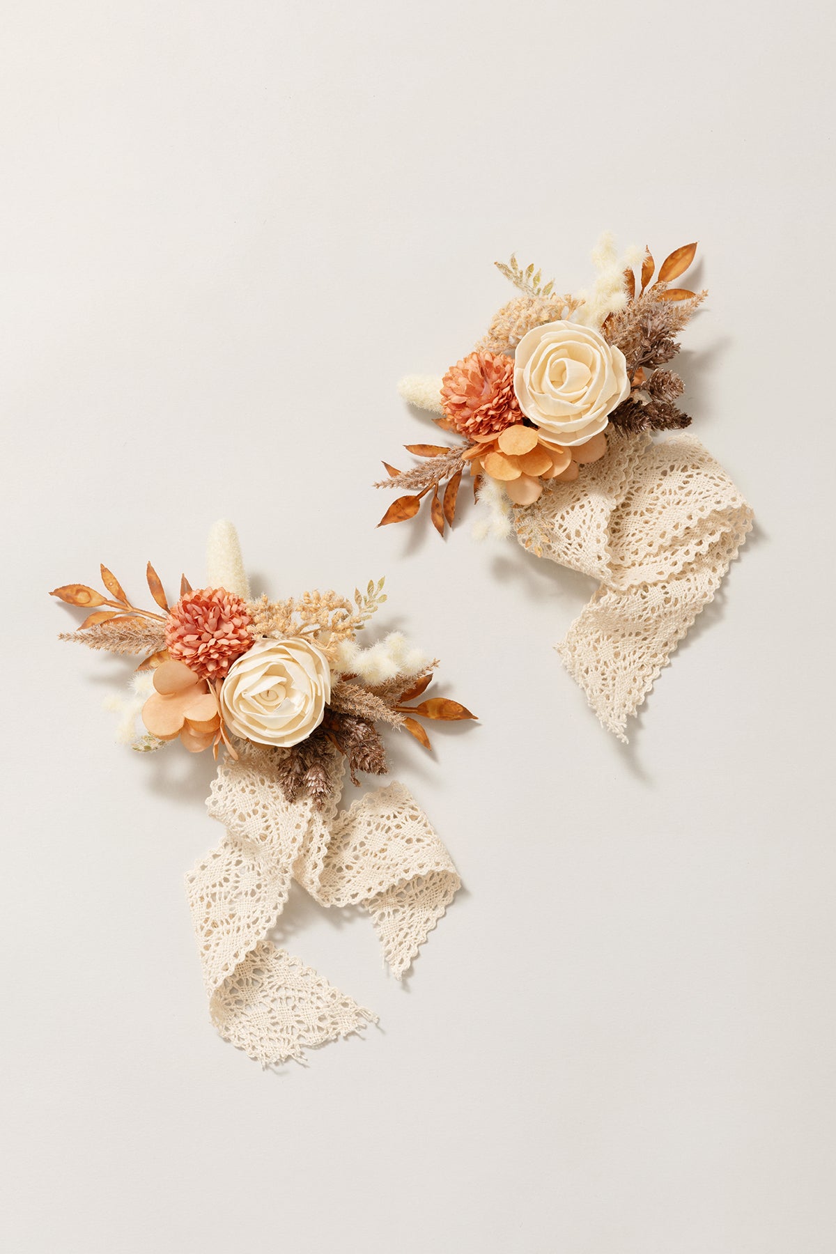 Wrist Corsages in Rust & Sepia