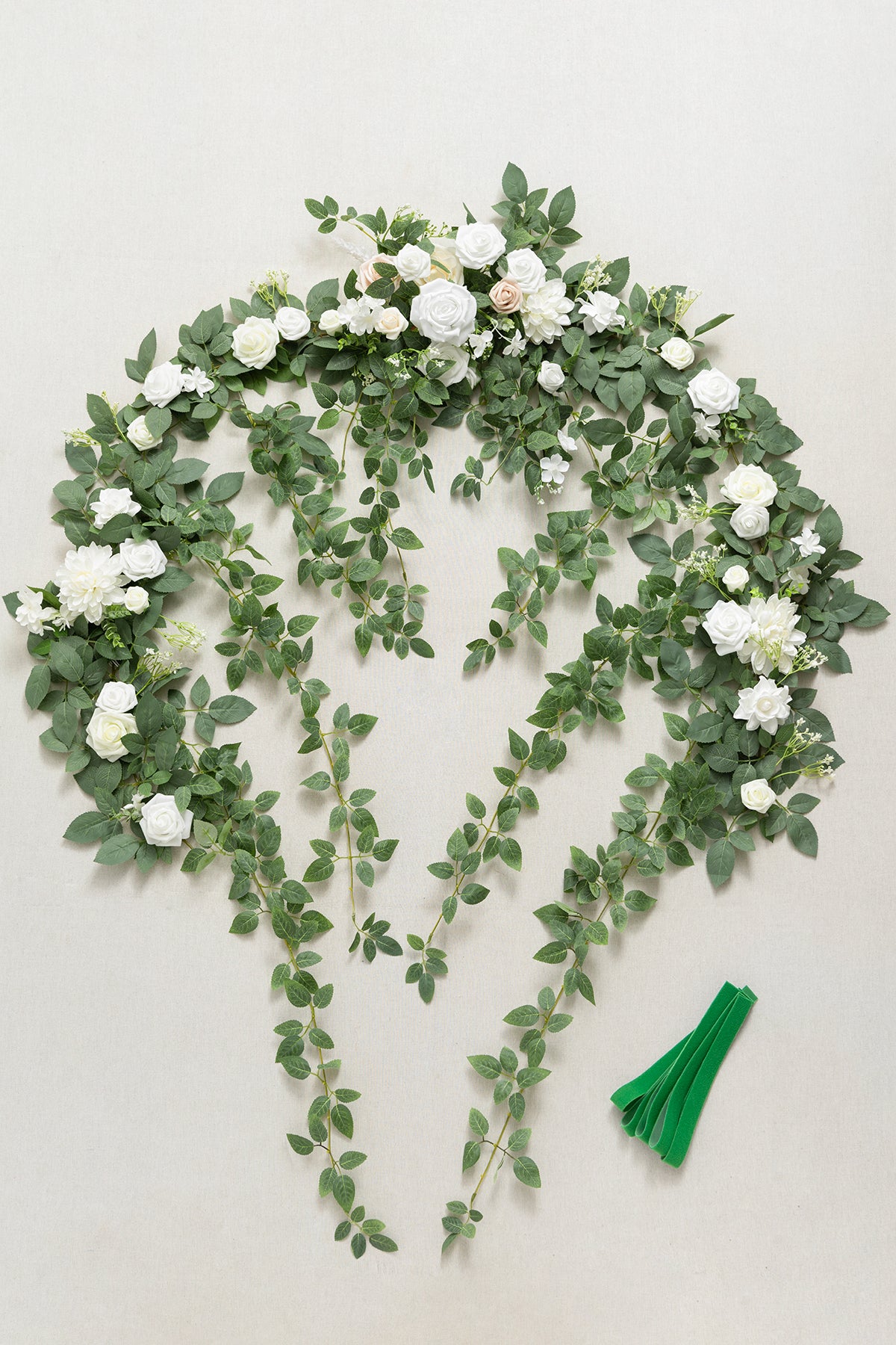 6.5ft Flower Garland in White & Sage