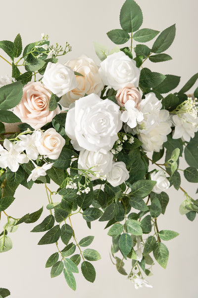 6.5ft Flower Garland in White & Sage