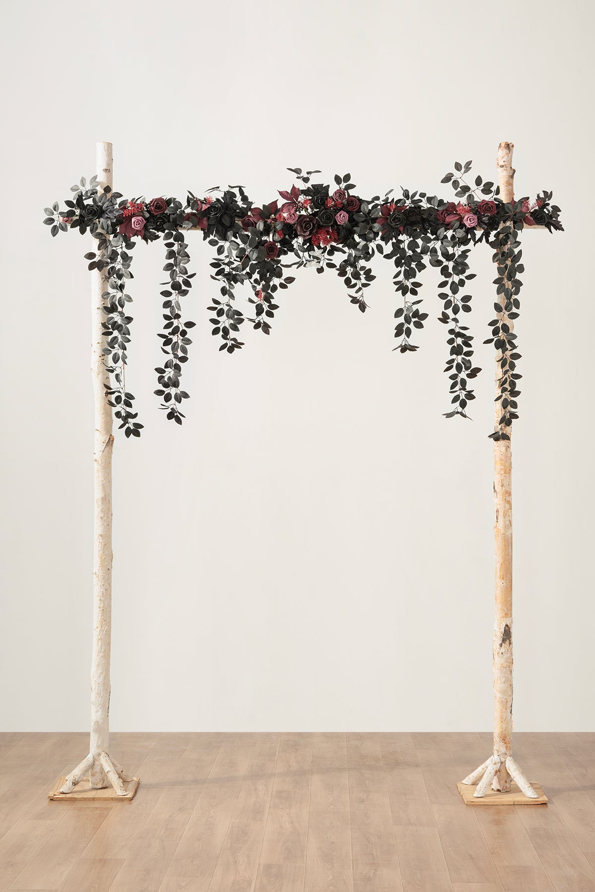 6.5ft Flower Garland in Moody Burgundy & Black