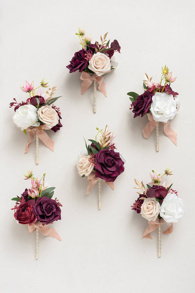 Mini Premade Flower Centerpiece Set in Romantic Marsala