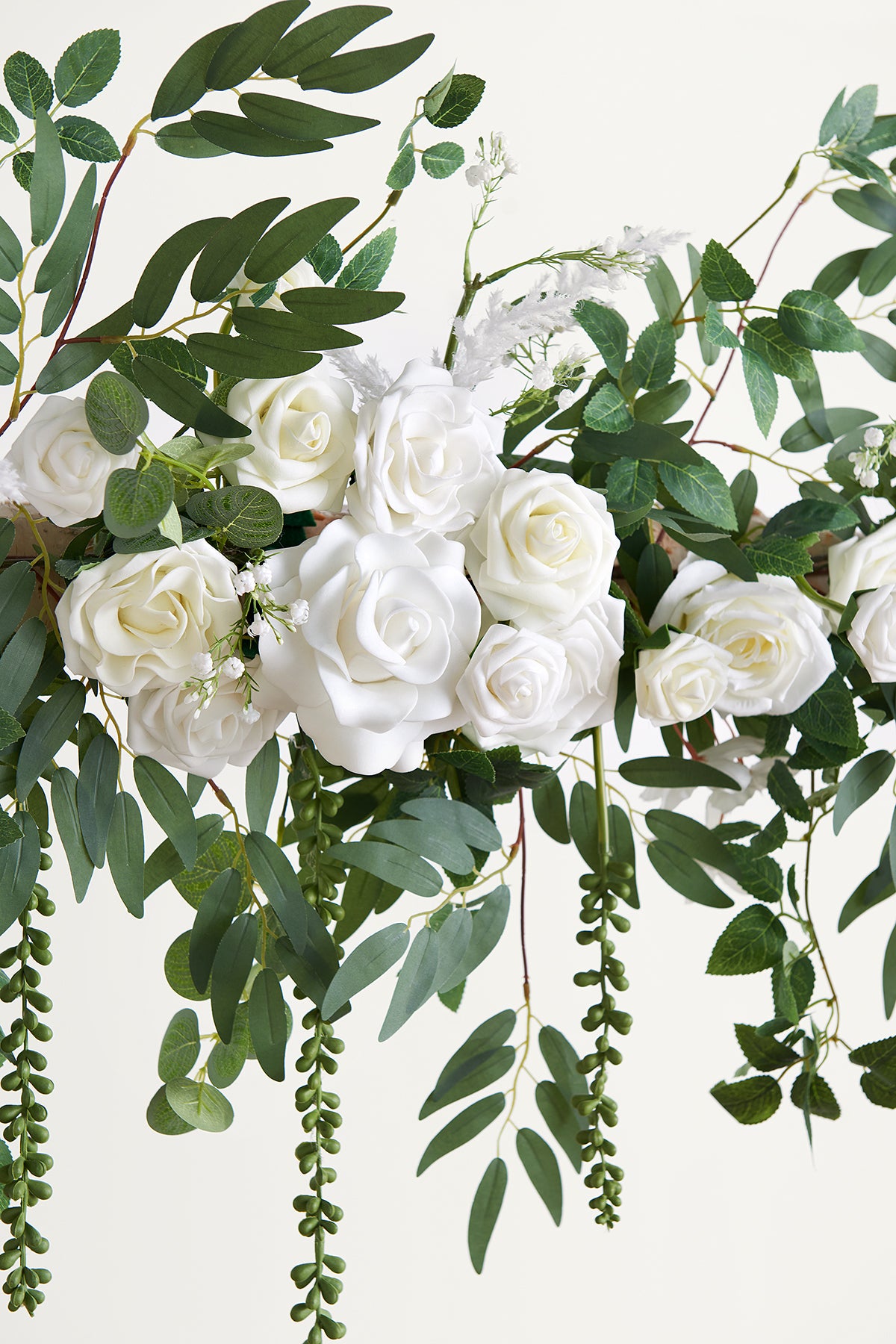 6.5ft Flower Garland in White & Sage