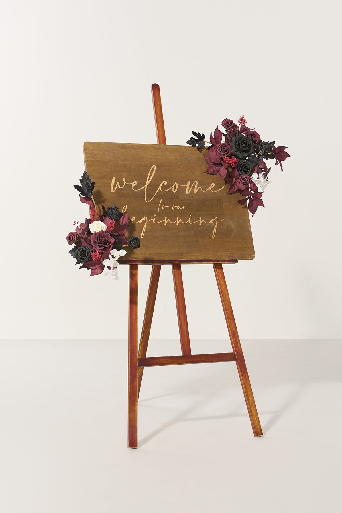 Flexible Combo Set Flower Sign Decor in Moody Burgundy & Black