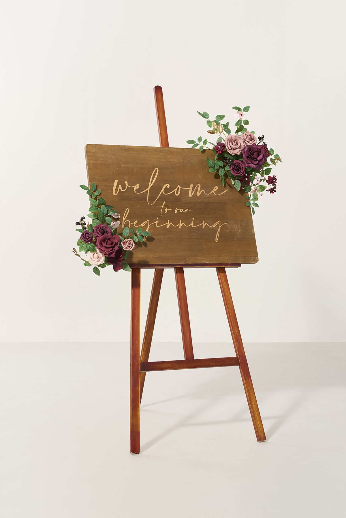 Flexible Combo Set Flower Sign Decor in Romantic Marsala