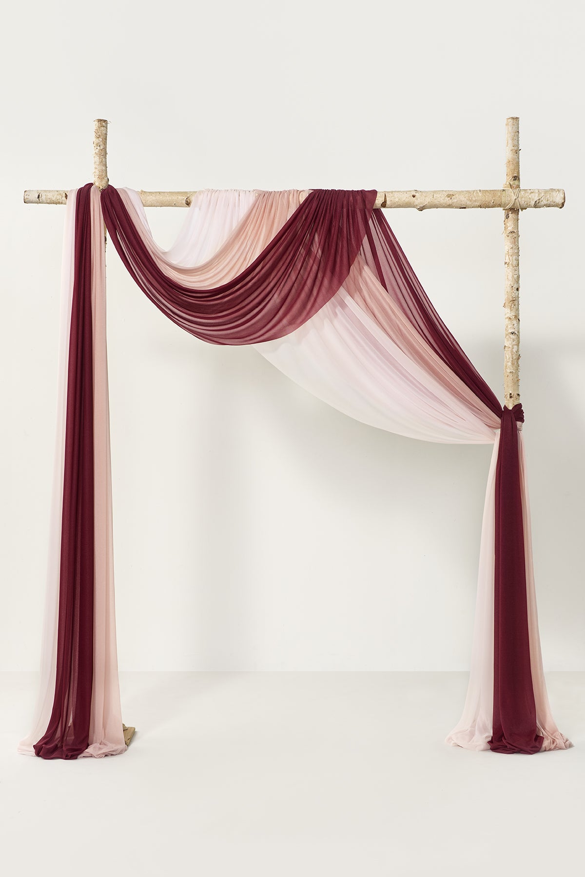 Wedding Arch Drapes in Burgundy & Dusty Rose