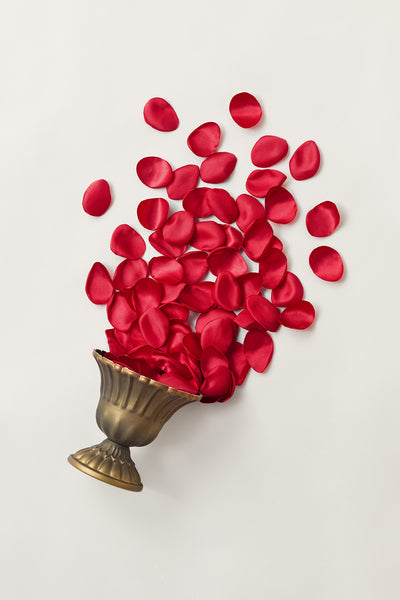 Silk Rose Petals in Red