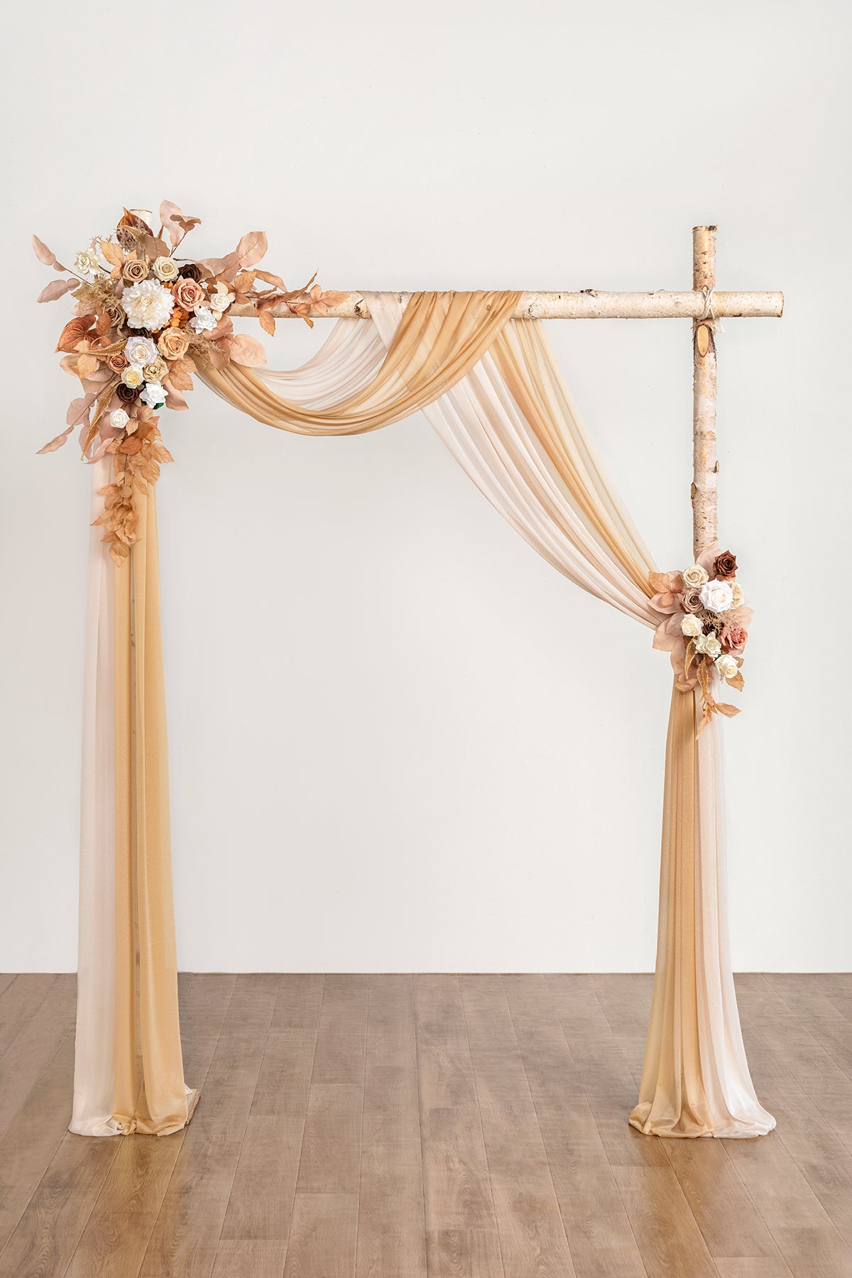 Flower Arch Decor with Drapes in Rust & Sepia | Clearance