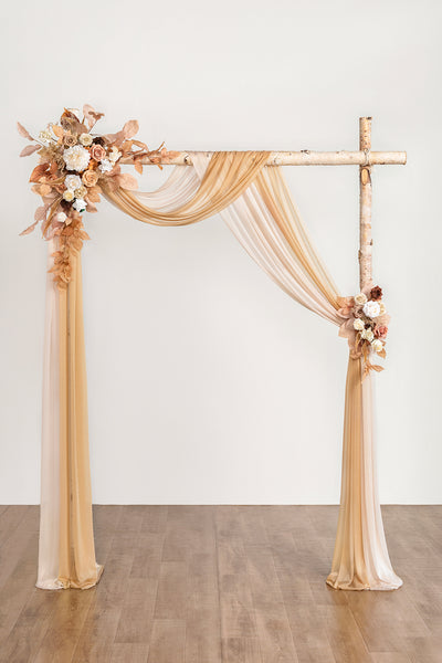 Flower Arch Decor with Drapes in Rust & Sepia | Clearance