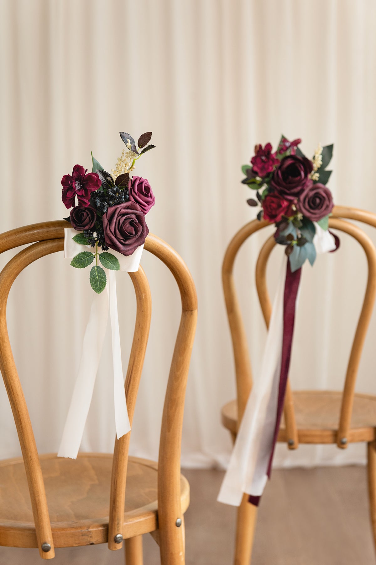 Aisle & Chair Decor in Bordeaux Red & Wine