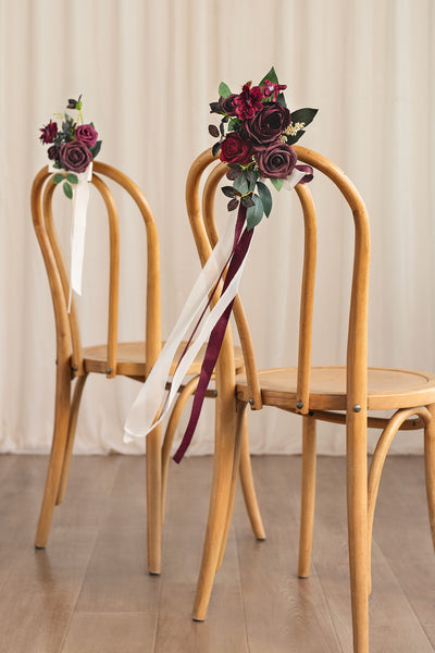 Aisle & Chair Decor in Bordeaux Red & Wine