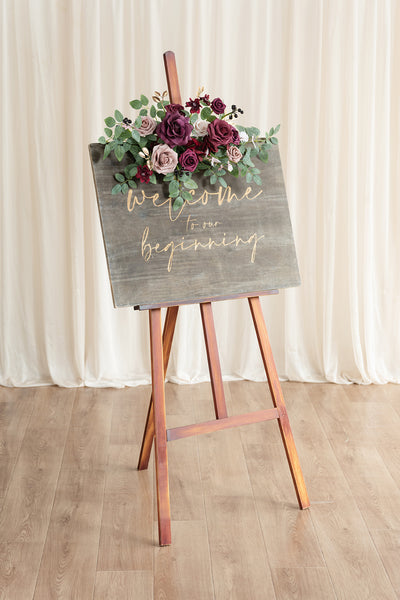 Flexible Combo Set Flower Sign Decor in Romantic Marsala