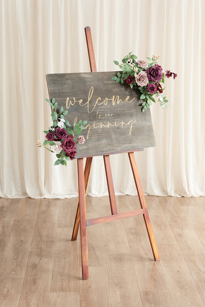 Flexible Combo Set Flower Sign Decor in Romantic Marsala