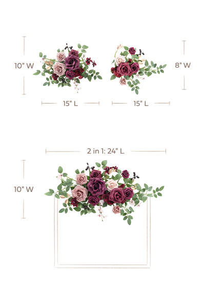 Flexible Combo Set Flower Sign Decor in Romantic Marsala