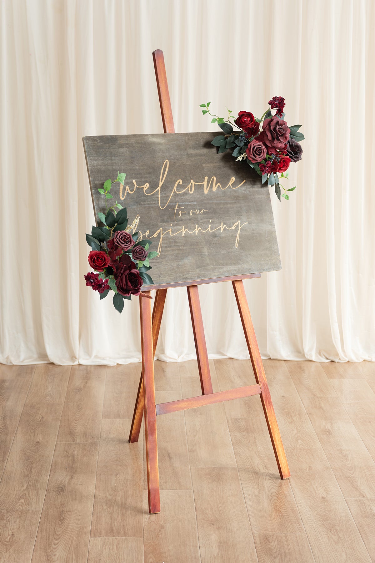 Flexible Combo Set Flower Sign Decor in Bordeaux Red & Wine