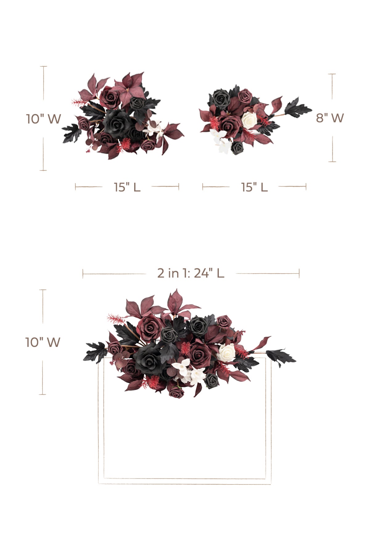 Flexible Combo Set Flower Sign Decor in Moody Burgundy & Black