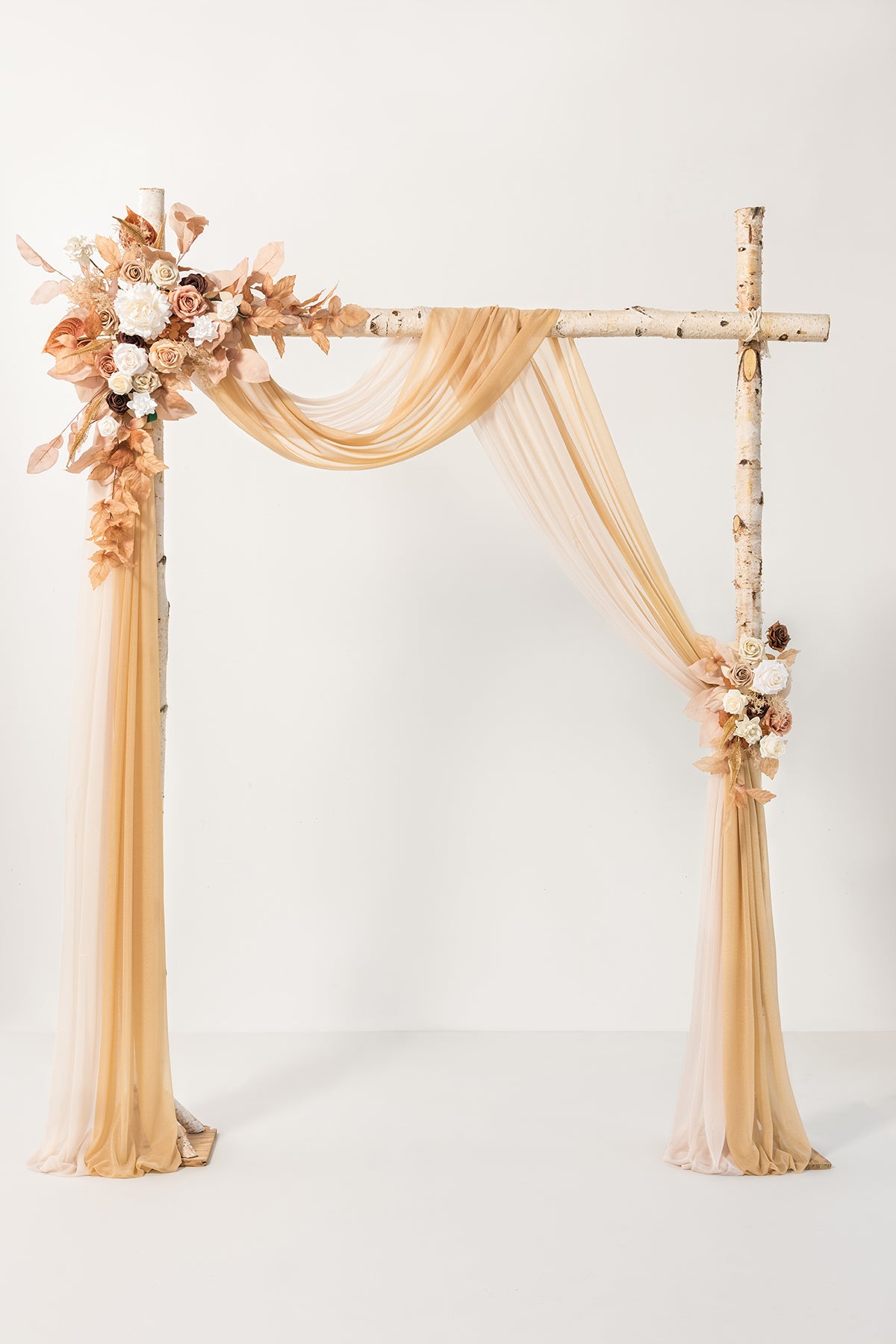 Flower Arch Decor with Drapes in Rust & Sepia | Clearance