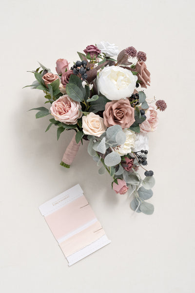 Medium Free-Form Bridal Bouquet in Dusty Rose & Mauve