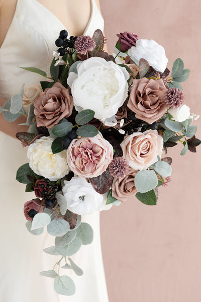 Medium Free-Form Bridal Bouquet in Dusty Rose & Mauve