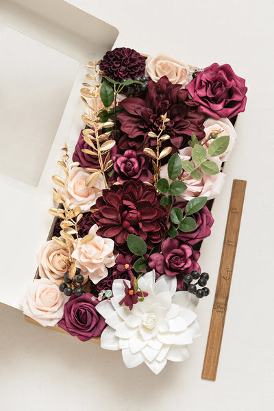 Burgundy & Marsala Designer Flower Boxes