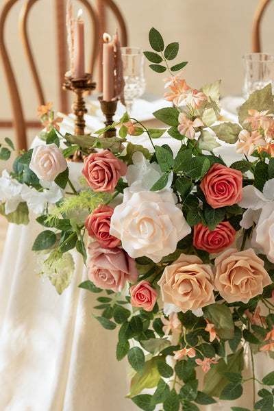 Sweetheart Table Floral Swags in Garden Blush