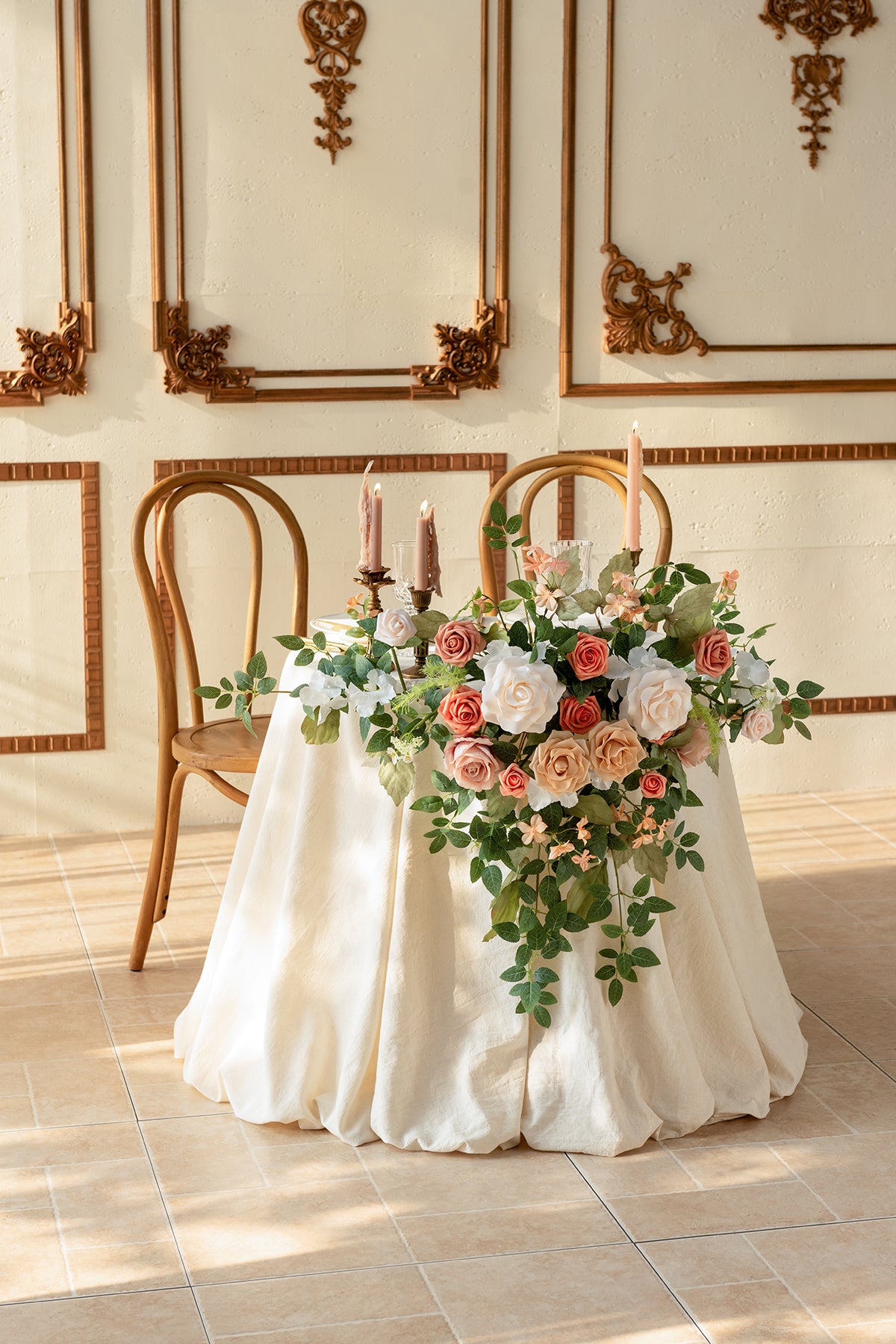 Sweetheart Table Floral Swags in Garden Blush