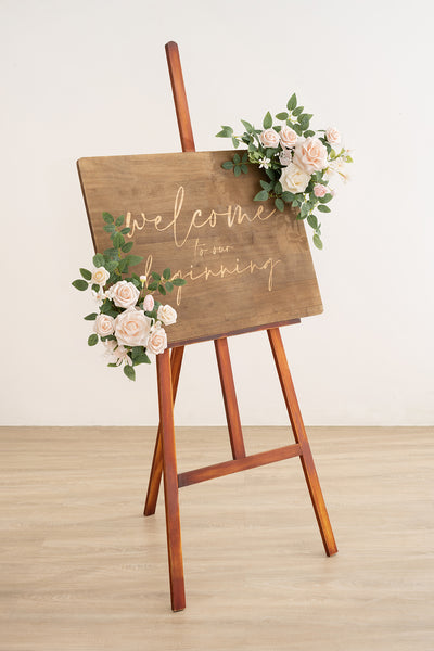 Flexible Combo Set Flower Sign Decor in Blush & Cream