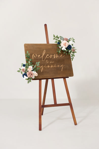 Flexible Combo Set Flower Sign Decor in Dusty Rose & Navy