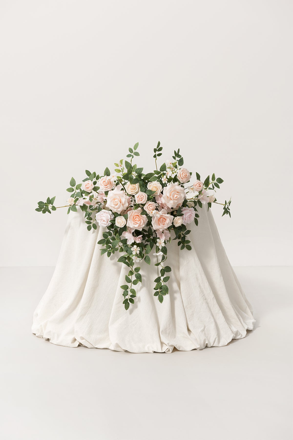 Sweetheart Table Floral Swags in Blush & Cream