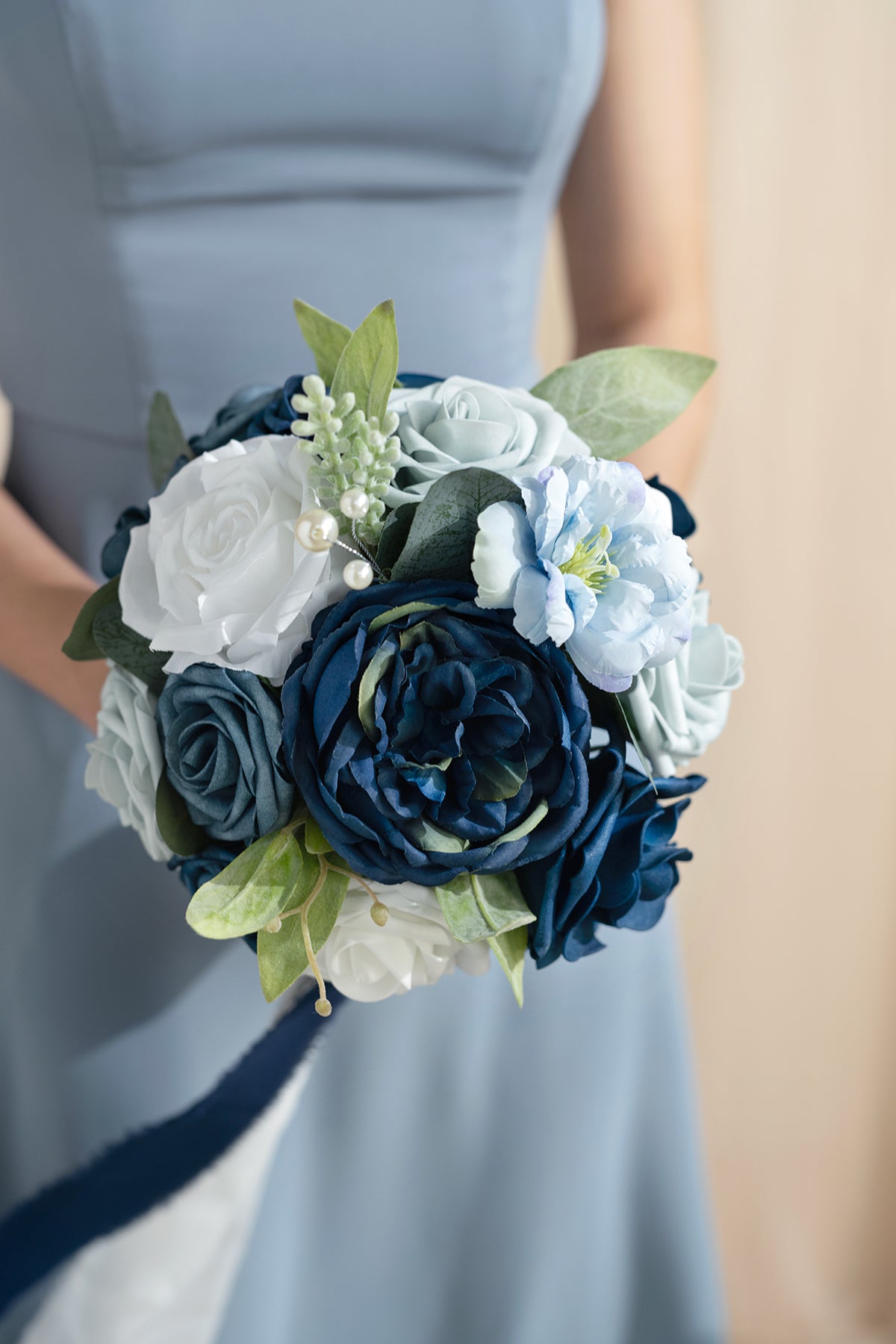 Maid of Honor & Bridesmaid Bouquets in Noble Navy Blue | Clearance