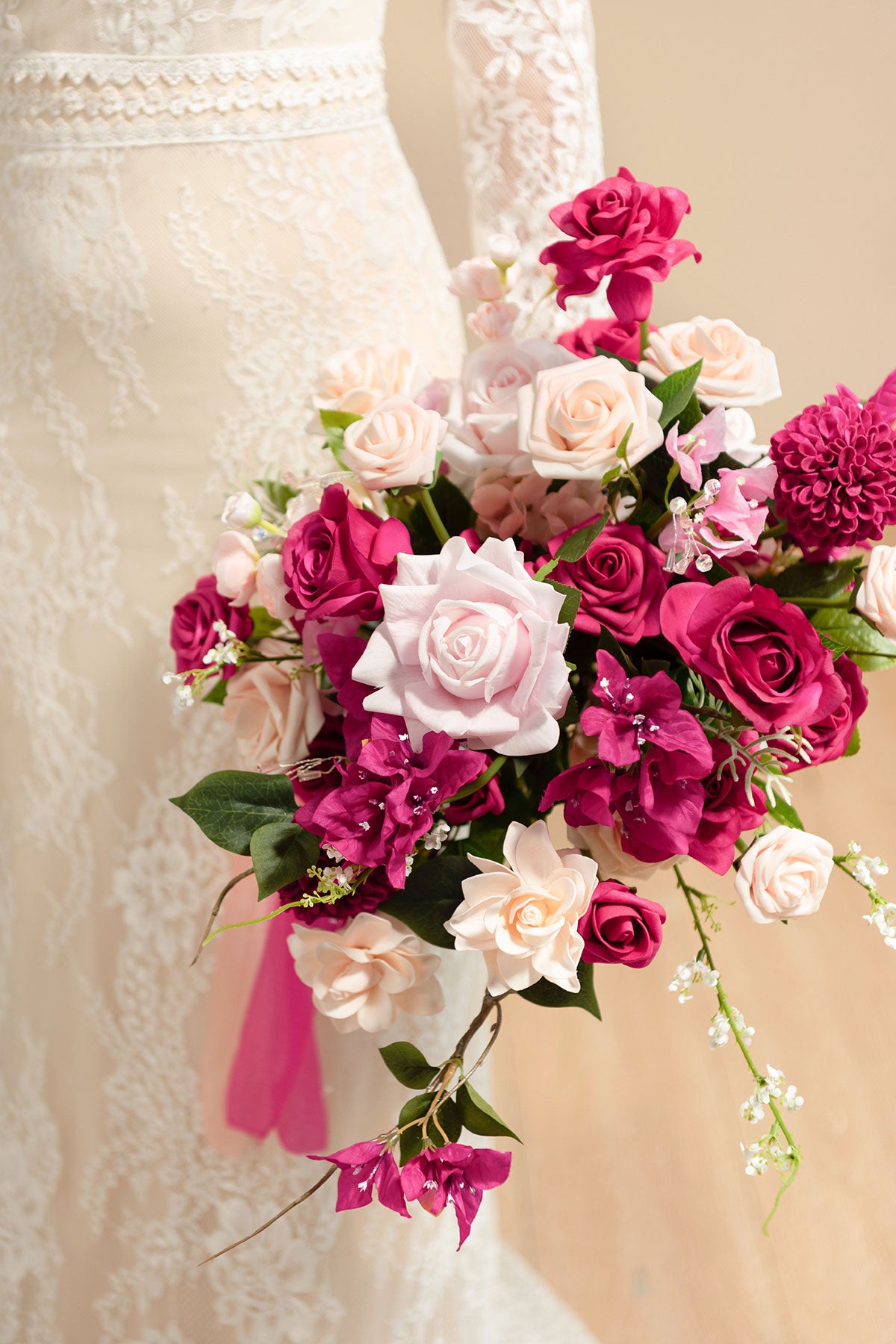 Small Free-Form Bridal Bouquet in Blush & Pink