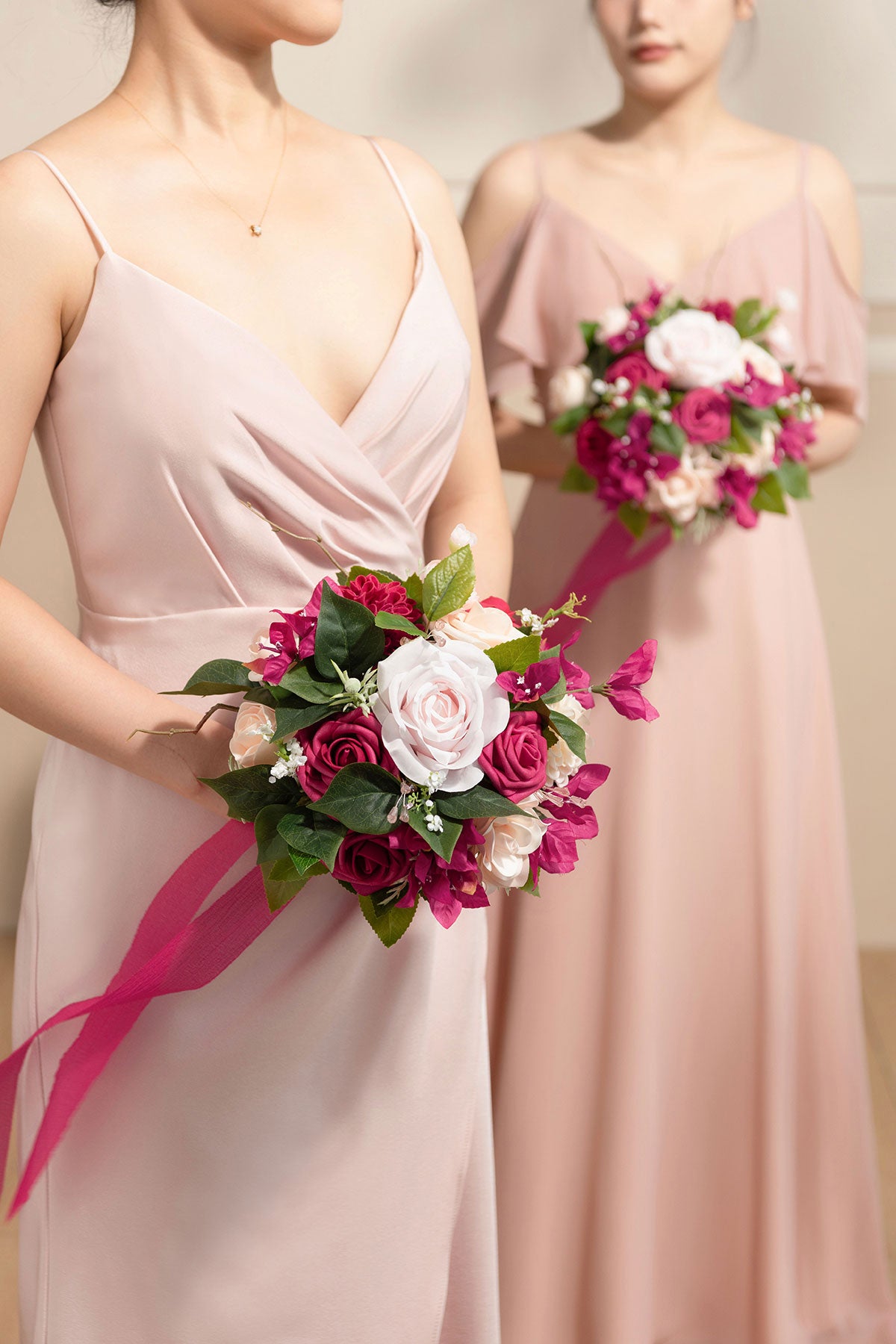 Bridesmaid Bouquets in Blush & Pink