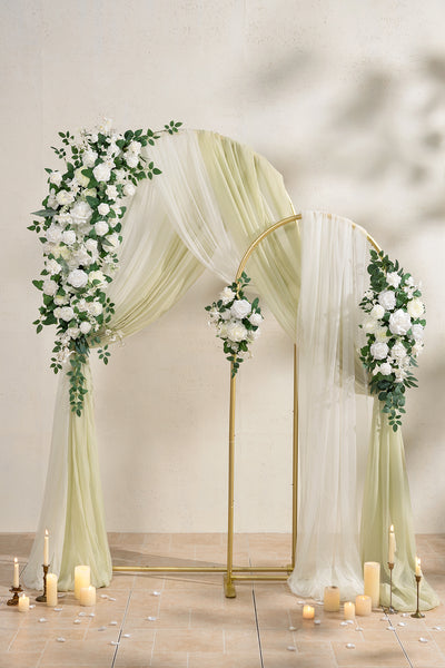 Double Arch Decor Pack in White & Sage