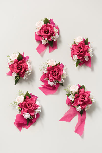 Wrist Corsages in Blush & Pink