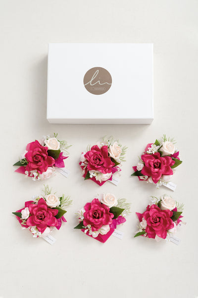 Wrist Corsages in Blush & Pink