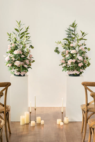 Altar Decor Free-Standing Flowers in Blush & Cream