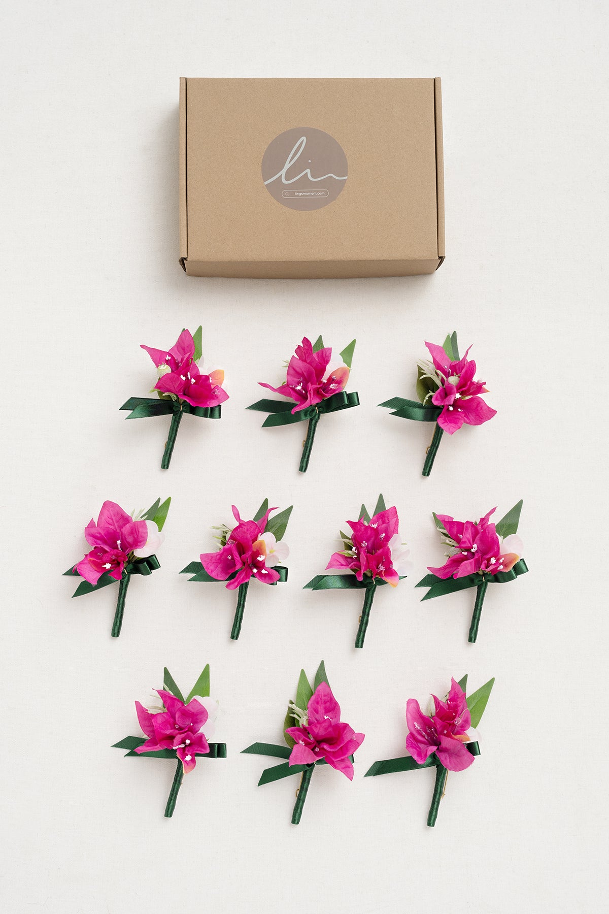 Boutonnieres for Guests in Blush & Pink