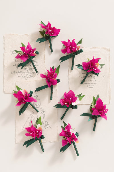 Boutonnieres for Guests in Blush & Pink